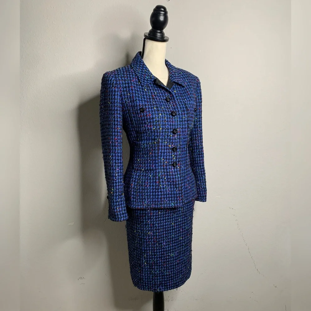 Carlisle Vintage Tweed Two Piece Skirt Suit Set